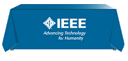 IEEE table cover with IEEE Master Brand and tagline