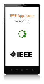 IEEE app name top of mobile splash screen