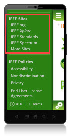 IEEE meta navigation on mobile app screen