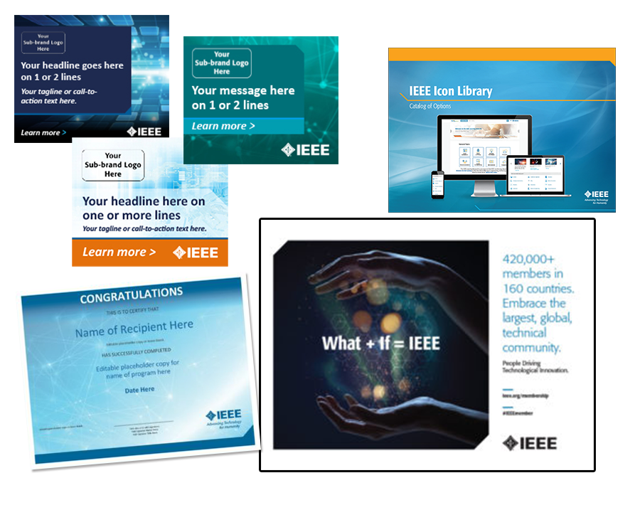 image showing various IEEE branded collateral samples